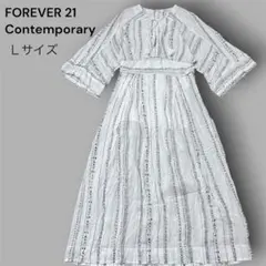 FOREVER 21 Contemporary ロングワンピース Lボタニカル柄