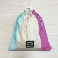 体操服入れ　入園　入学　着替え袋　バイカラー　ハンドメイド