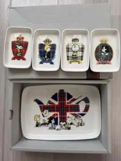 スヌーピー 皿 5枚セット　London　アフタヌーンティーリビング　新品