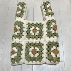かぎ針編み　バッグ　モチーフ編み　ハンドメイド　バッグ