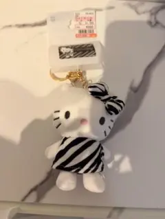 ハローキティ ストライプぬいぐるみキーチェーン