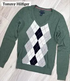 Tommy Hilfiger グリーン アーガイルセーター S