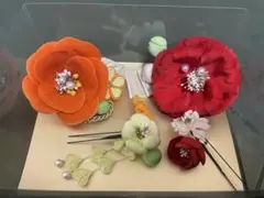 花モチーフ かんざしセット 4点