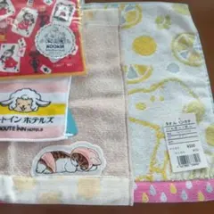 ムーミン 　モフサンド　スヌーピー　タオルハンカチ 他１枚　４枚セット
