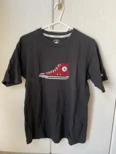 コンバース スニーカープリントTシャツ 黒 グラフィックTシャツ