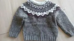 グレー系 フェアアイル柄 ニットセーター 　アルパカ混