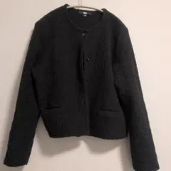 UNIQLO ブラック ニットショートジャケット XL