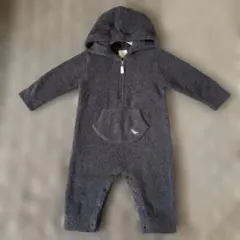 【2回着用】gelato piqué フード付きロンパース 恐竜 70cm