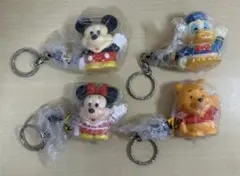 レトロ　ディズニー　ソフビ　キーホルダー　4種　ミッキー　ミニー　他　当時物