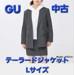 【中古】GU☆テーラードジャケット☆チェック☆Lサイズ