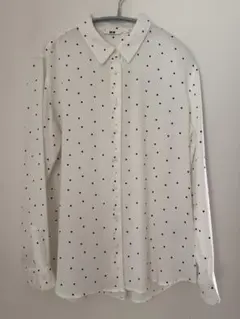 新品 UNIQLO ユニクロ レーヨン ドットブラウス オフホワイト