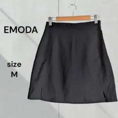 EMODA 黒 Aラインスカート ミニスカ―ト Mサイズ フロントサイドスリット