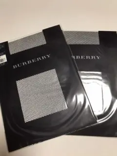 ## BURBERRY ##  【 ステッチ柄 ＆ネット柄 】2足セット(黒)