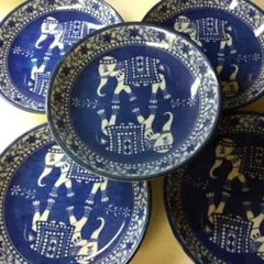藤井風 ミッチャム 青い魚模様の丸型皿 - メルカリ