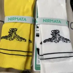 NIRMATA グラフィックソックス イエロー/ホワイト 2足