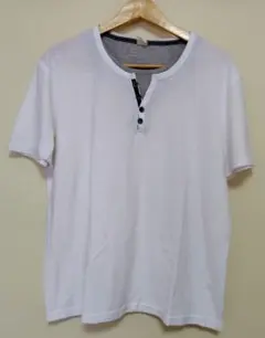 メンズ 半袖Tシャツ シンプル 白地 LL