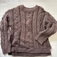 お値下げ中！ブラウン ケーブルニット セーター