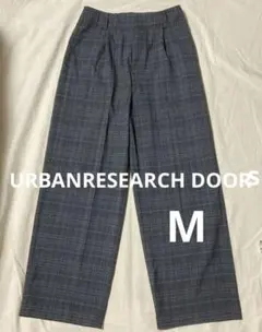 アーバンリサーチグレー系チェック ワイドパンツM