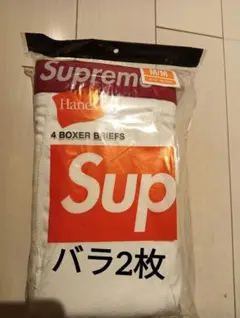 ステッカー、袋付　Supreme ボクサーブリーフ バラ 2枚セット M 白