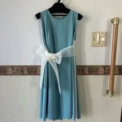 水色ノースリーブAラインドレス