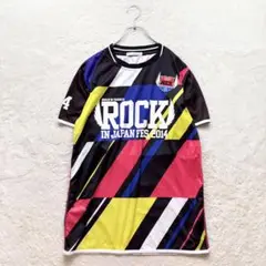 Rockin’on【L】マルチカラー Tシャツ フェス 夏 カジュアル