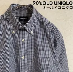 90s OLD UNIQLO ギンガムチェック シャツ