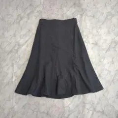 日本製　ウール100%　フォーマル フレアスカート 黒 11号　L　オフィス
