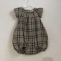 POLO Baby ベージュチェックロンパース