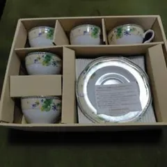 ティーカップセット 花柄 陶器 5点 三郷陶器