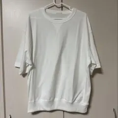 三連休セール♪GU スウェT ホワイト 半袖Tシャツ