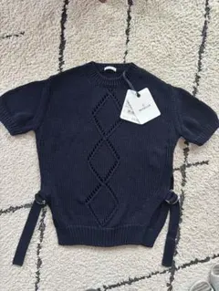 MONCLER ネイビー 半袖ニット　タグ付き！