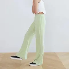 新品SeaRoomlynn BACKスリットGLOSS RIBパンツ ミントMのサムネイル