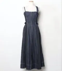 美品！　CASA FLINE フロントホックデニムロングワンピース