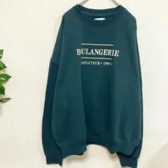 CHILLFAR 長袖スウェット ロゴ 裏起毛 グリーン F