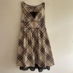 バーバリーベージュチェックノースリーブセットワンピース
