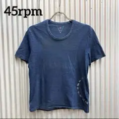 45rpm ありプリント インディゴTシャツ ネイビー 半袖 2 蟻　Mサイズのサムネイル