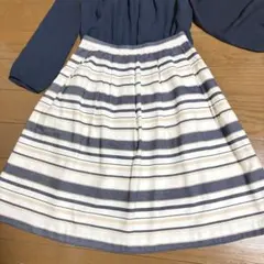 NATURAL BEAUTY BASICストライプ フレアスカート