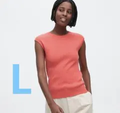UNIQLO UVカットフレンチスリーブセーター ピンク Lサイズ