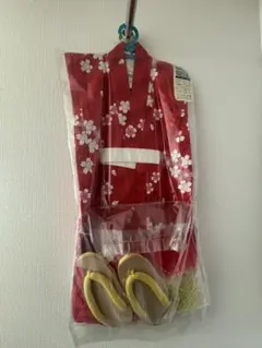 赤い桜柄浴衣セット 120cm