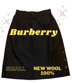 【美品】Burberry ウール　黒タイトスカート Sサイズ　BLACK