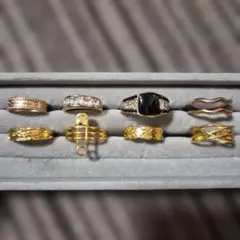 ゴールドリング8点セット