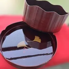 【茶道具　千歳盆】天然木製　溜色　中古品目