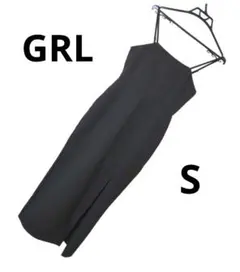 【美品】GRL スリット　ロング　タイト　ワンピース S ブラック