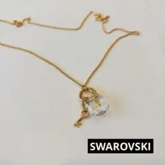 SWAROVSKI スワロフスキー クリアロック型ペンダントネックレス 鍵