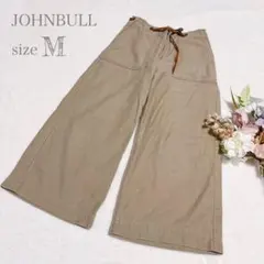 【ジョンブル】ハイウエストアーミーパンツ ベルト付き ブラウン M