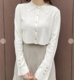 ココディール　襟付きニットカーディガン