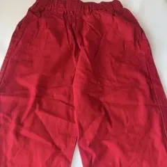 赤 カジュアルパンツ ゴムウエスト