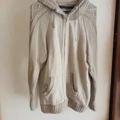 #大きめ　ドラッグストアーズ　ベージュ フード付き ニットジャンパー