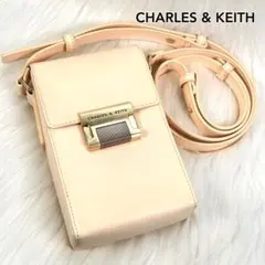 CHARLES & KEITH ショルダーバッグ ベージュ スマホショルダー