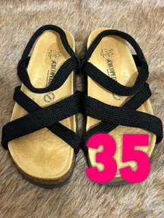 ARCOPEDICO アルコペディコ クロスストラップ サンダル 35 黒のサムネイル